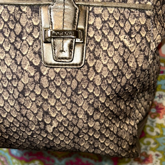 Coach Taylor Alexis Carryall Satchel Handbag F26034 Snake Print Gunmetal Grey - Picture 6 of 15
